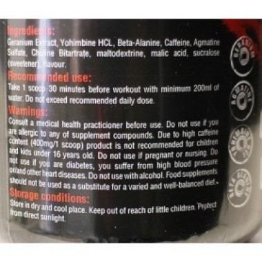 Bad Mother Fucker Pre Workout Hardcore Booster 270g Pharmaceutical